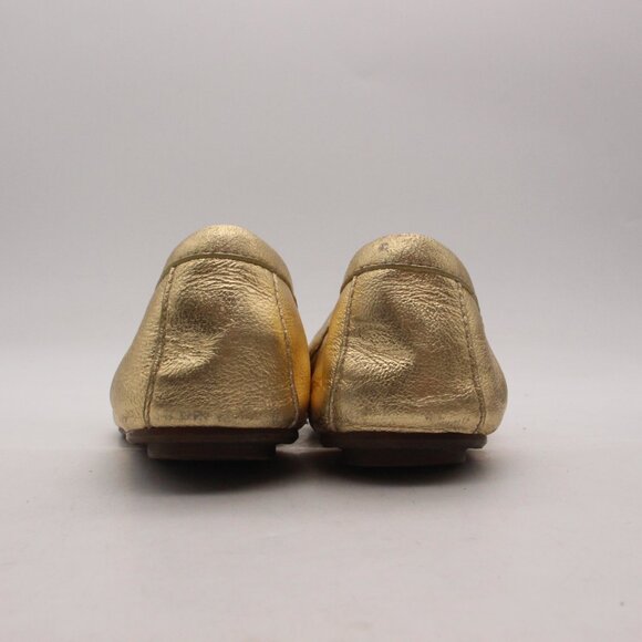 COACH Olson Women's Size 6.5 B Gold Leather Logo Loafers Slip On Shoes A2213 - Picture 5 of 10